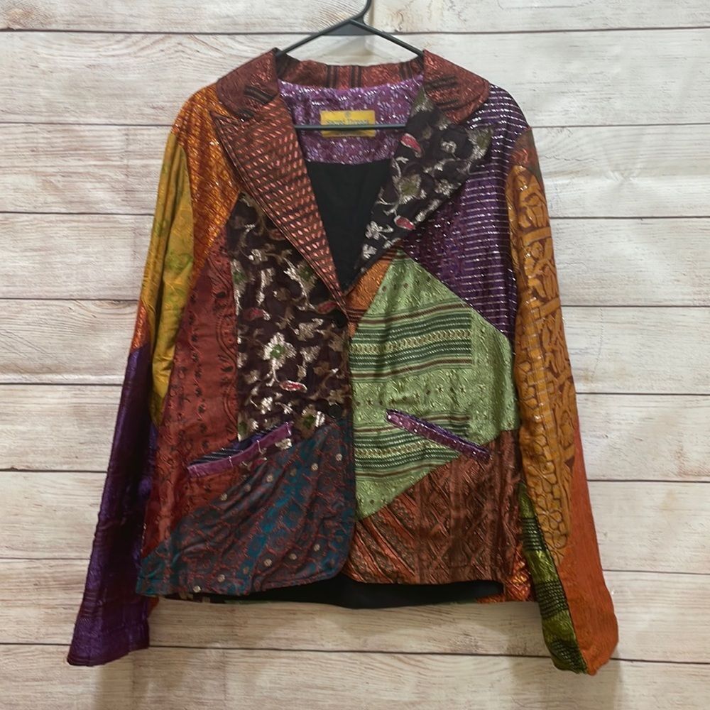 VINTAGE SACRED‎ THREADS PATCHWORK BLAZER